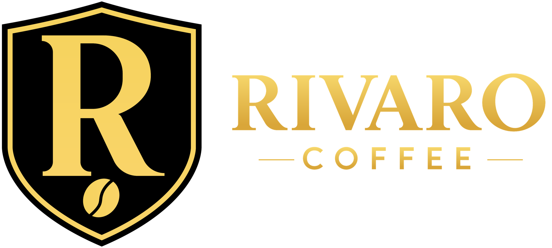 Rivaro Coffee Logo with R in Creset and Rivaro Coffee to the right of the crest